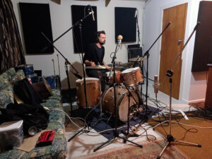 Drum kit recording for auckland band